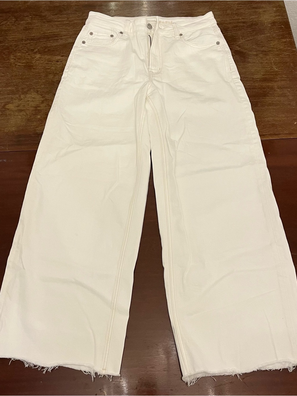 American Eagle Outfitters White Wide-Leg Jeans